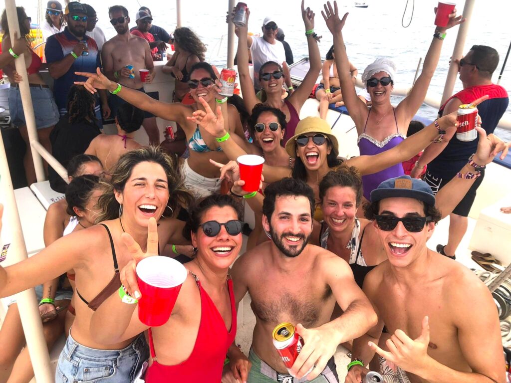 Fun Catamaran at surf camp in Tamarindo Costa Rica