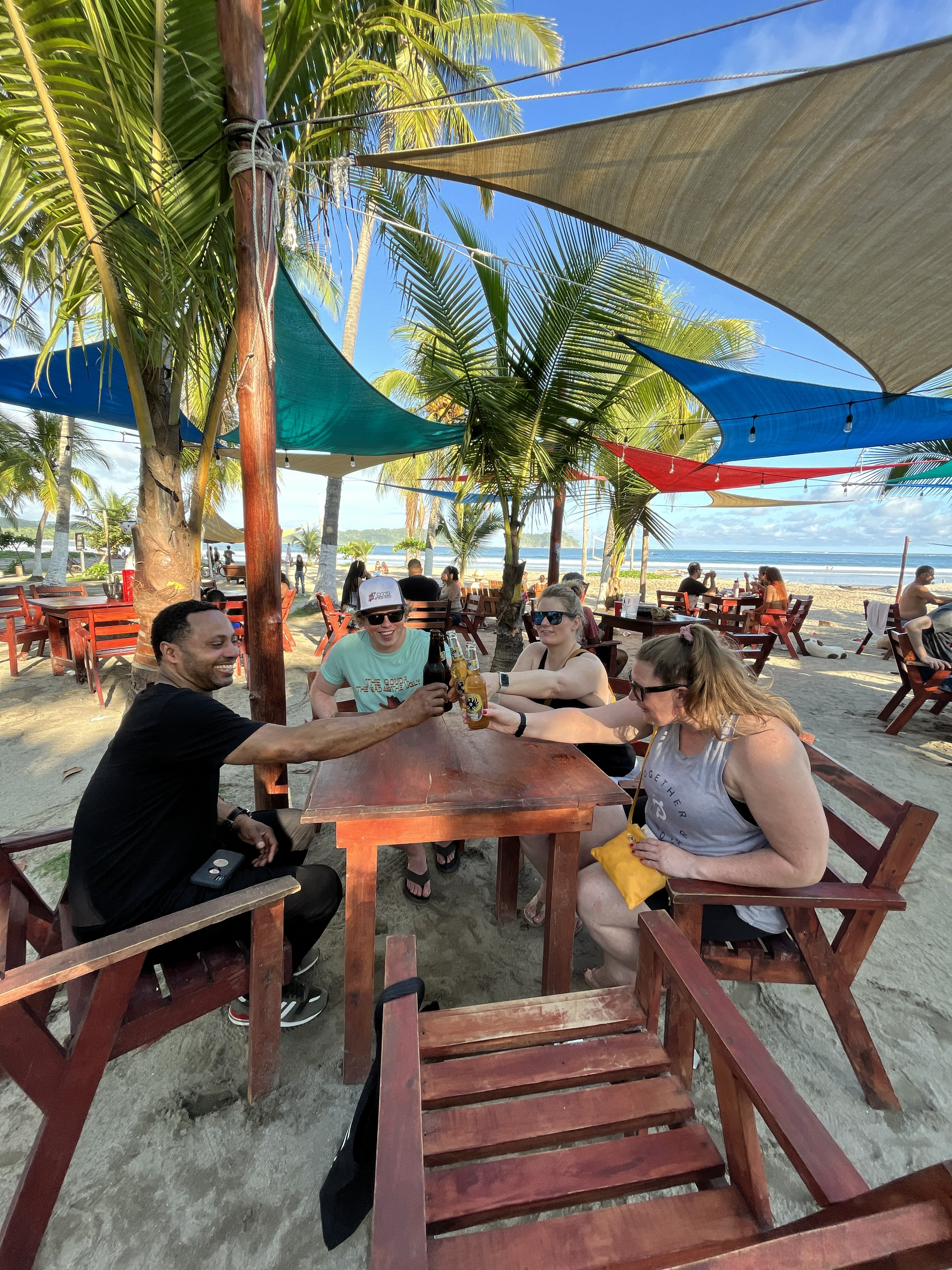 beachfront happy hour at samara surf camp