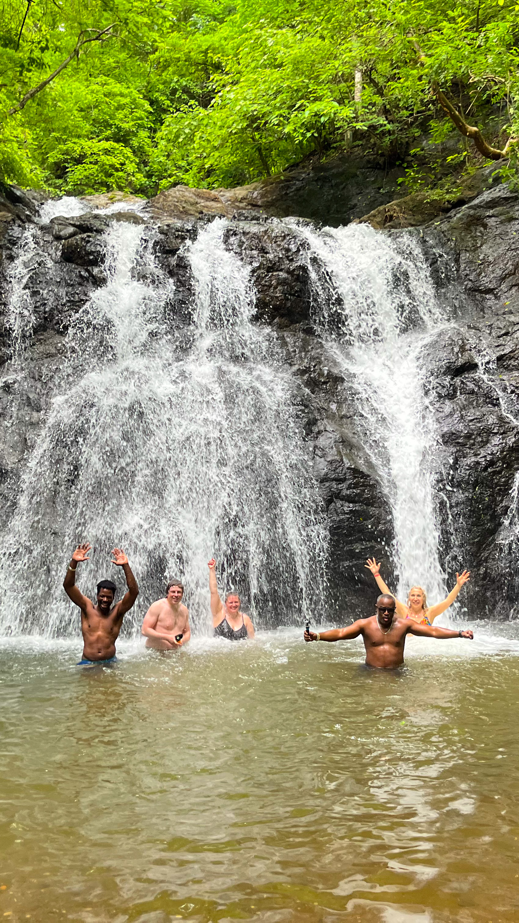 Waterfall adventure activity at surf camp in samara, costa rica
