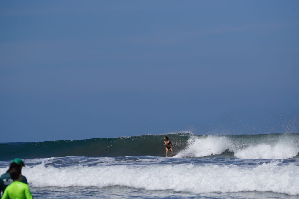 Surfing a wave in Guiones Nosara at Surf & Yoga Camp with Costa Rica Surf Trip