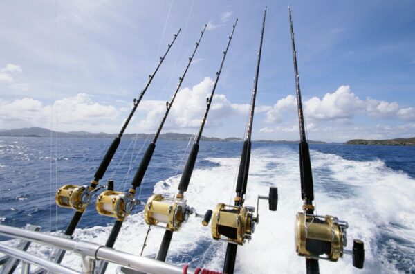 deep sea fishing rods off the back of the boat for a full day costa rica activity