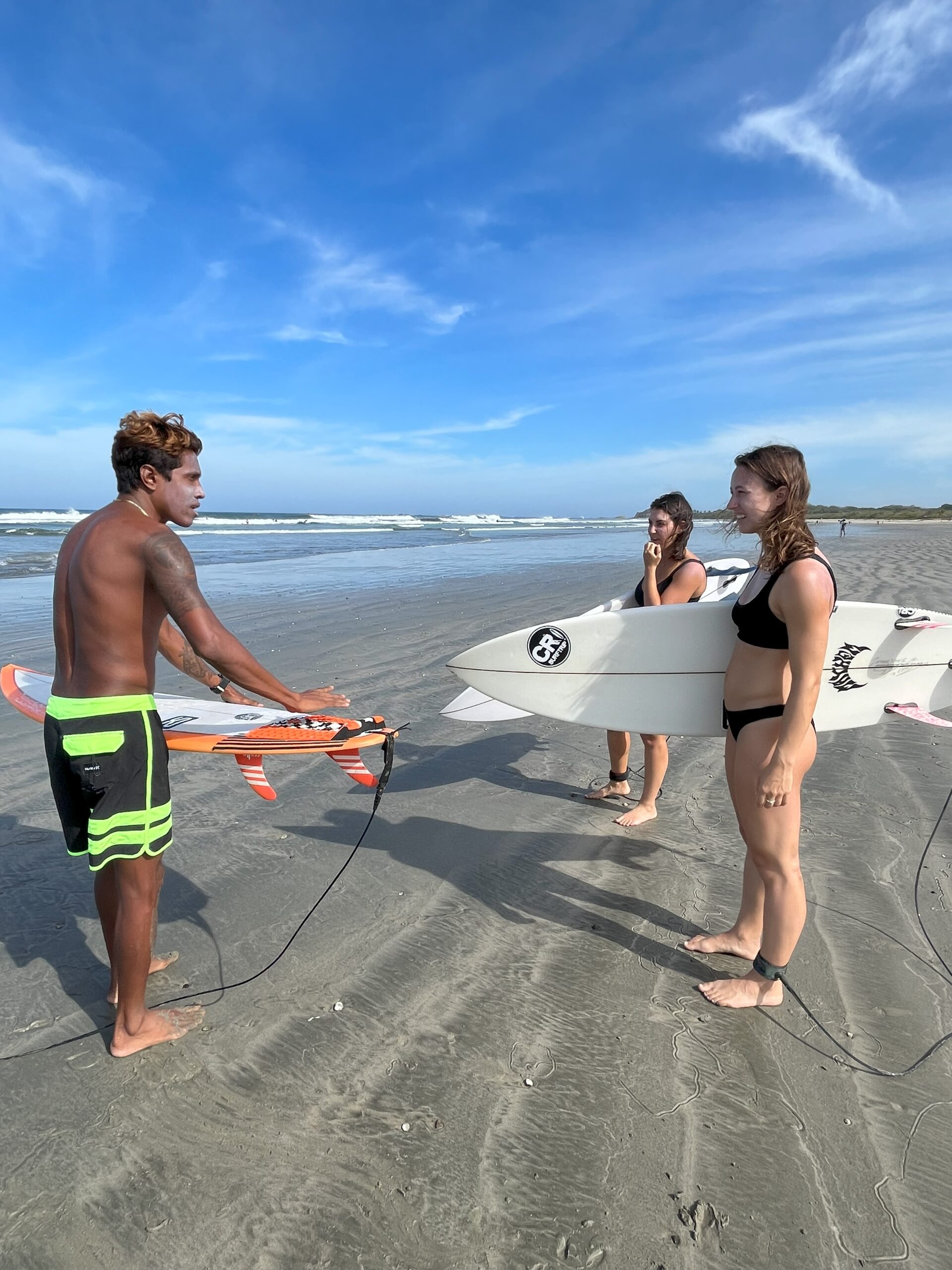 Surf Coach and local surf guide Jairo Zuniga Orias of Costa Rica Surf Trip with clients