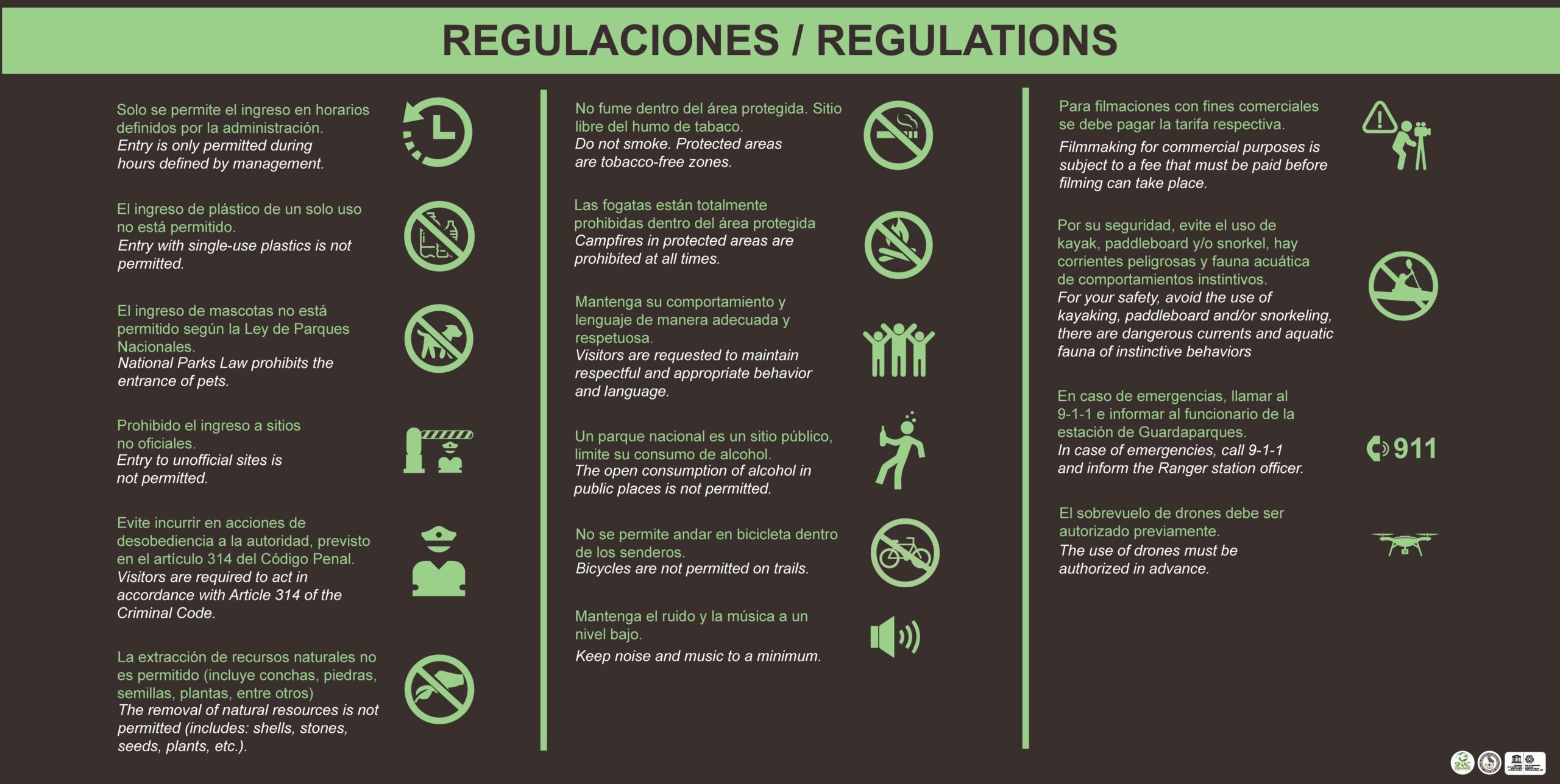 witch's rock, playa naranjo, regulaciones de la parque nacional santa rosa national park regulations 