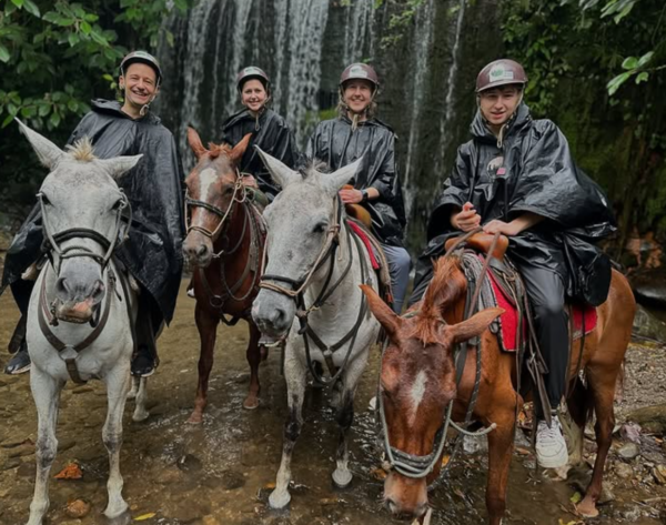 La Fortuna horseback riding tour with waterfalls